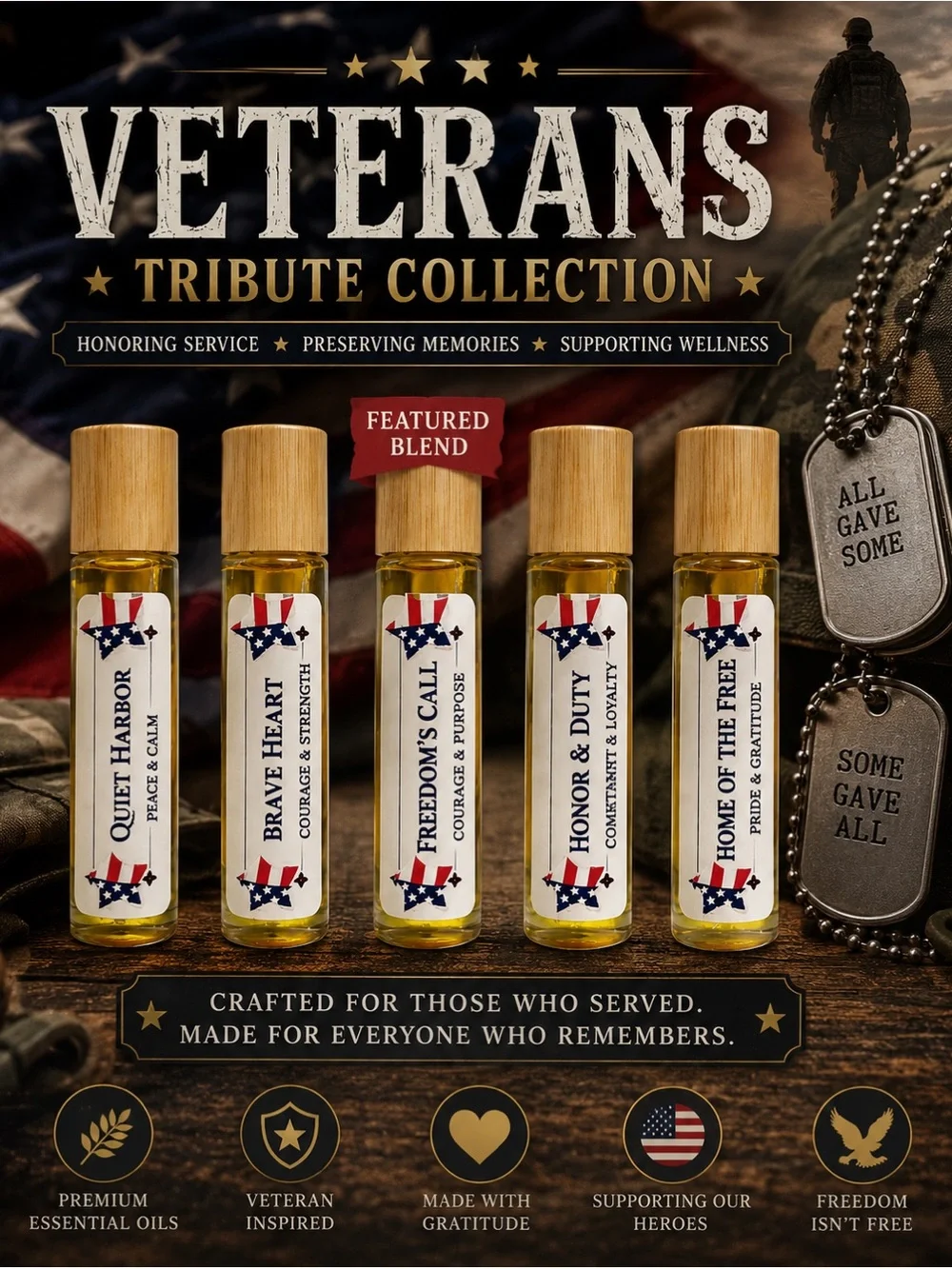 🇺🇸 Veterans Tribute Collection | Choose Your Blend | Young Living - Picture 3 of 4